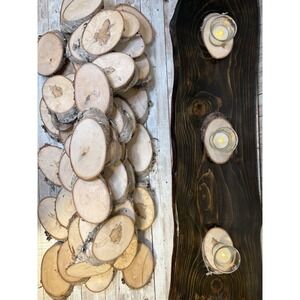 45 Rustic Wood Slices Wedding Centerpieces – 4"